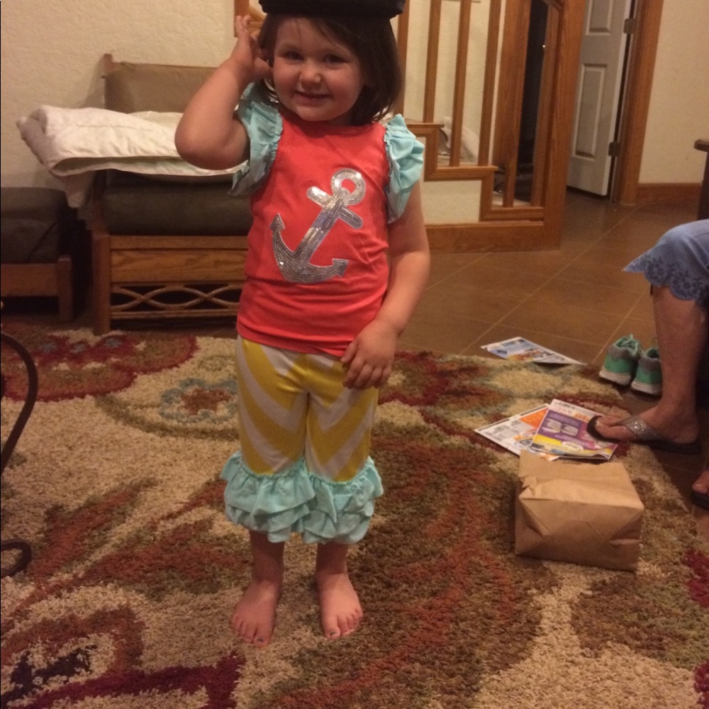 Adorable Boutique colorful nautical ruffle outfit
